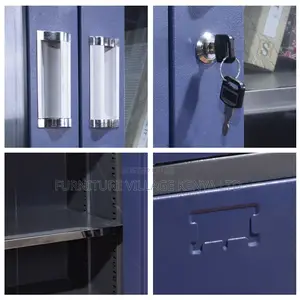 Office Cabinet; Blue Filling Storage Cabinet With Safe