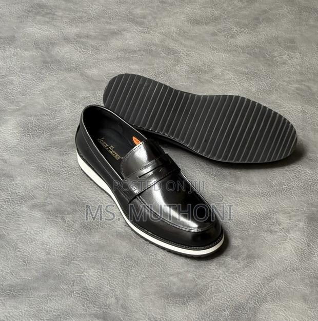 Black Leather , White Rubber Sole Fosters Size 40-46 - main view