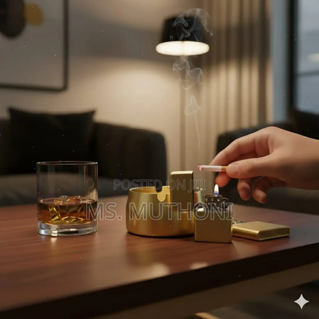 1pc Ash Tray Gold Steel*