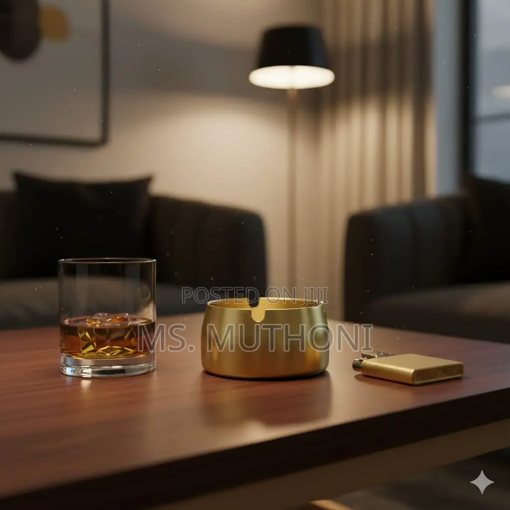 1pc Ash Tray Gold Steel*
