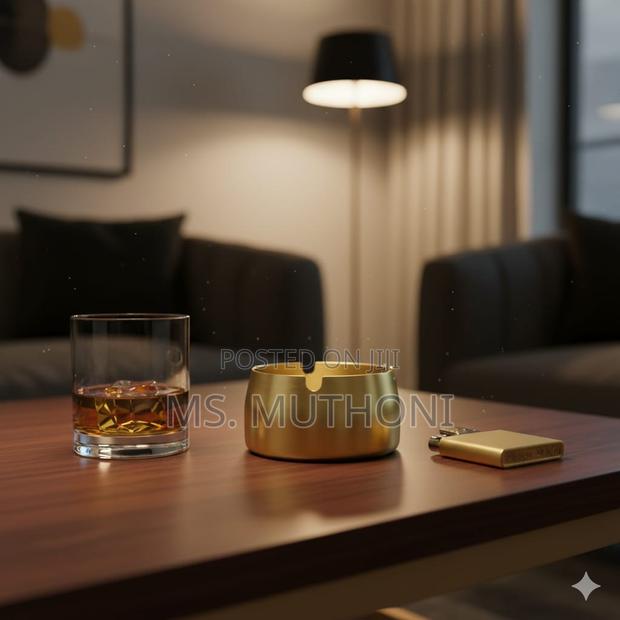 1pc Ash Tray Gold Steel*