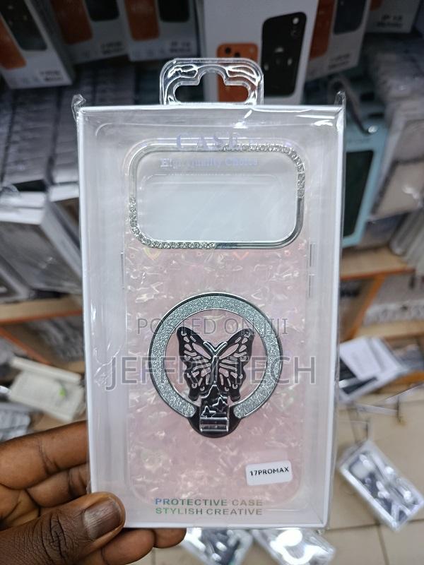 iPhone 17 Pro Max Luxury Butterfly Ring Stand Shockproof Magnetic Case - main view