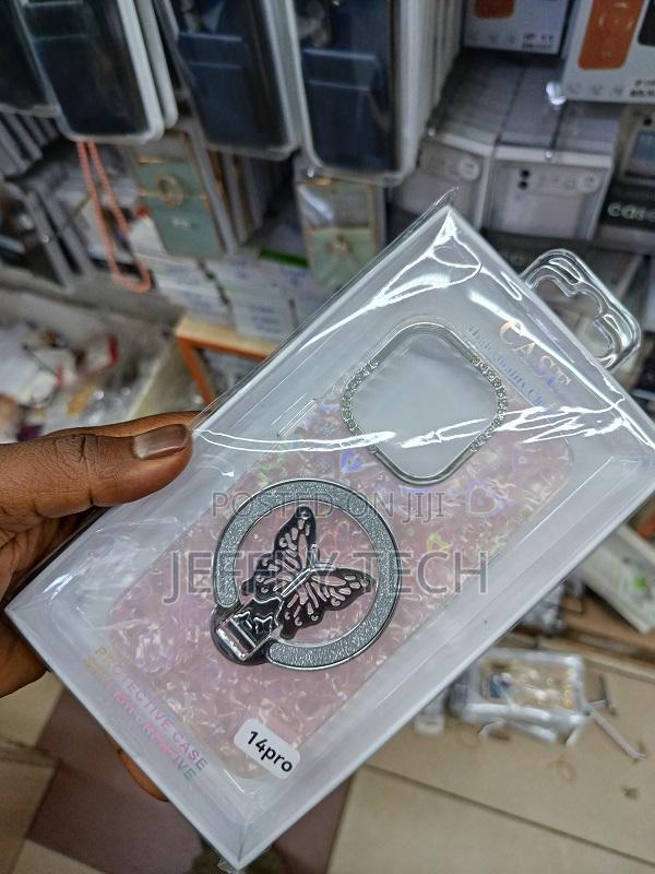 iPhone 14 Pro Luxury Plating Butterfly Cover Back Cover Magsafe - thumbnail 2