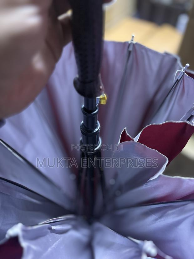 Maroon J Handle Heavy Umbrella C010 - thumbnail 4