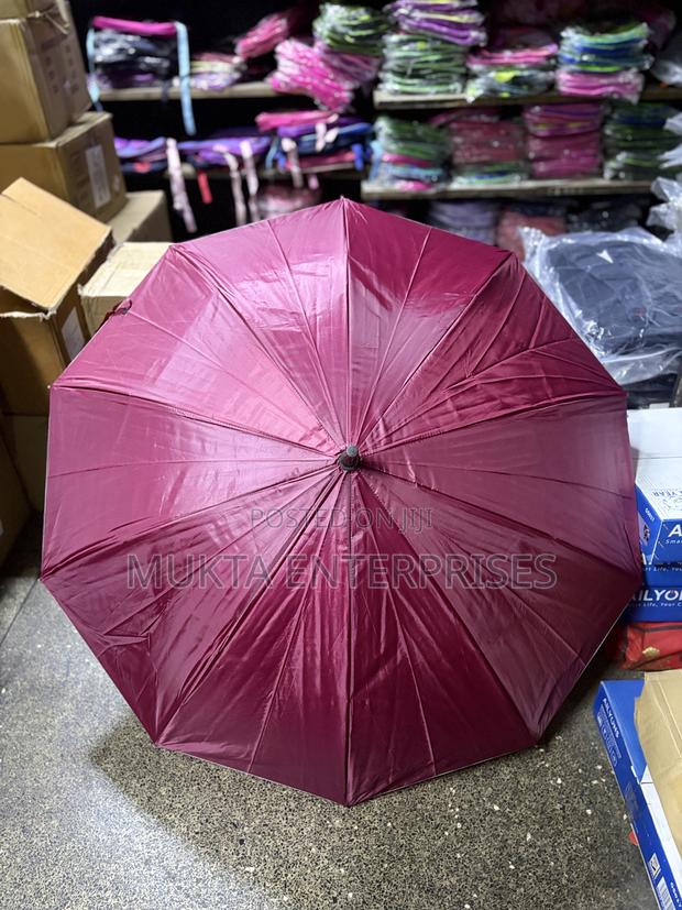 Maroon J Handle Heavy Umbrella C010 - thumbnail 7