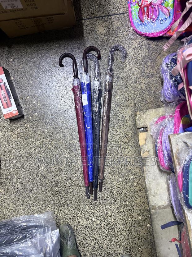 Maroon J Handle Heavy Umbrella C010 - thumbnail 3