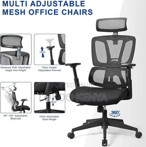 Office Chair; Imported Orthopedic Mesh High Back Office Chair - thumbnail 12