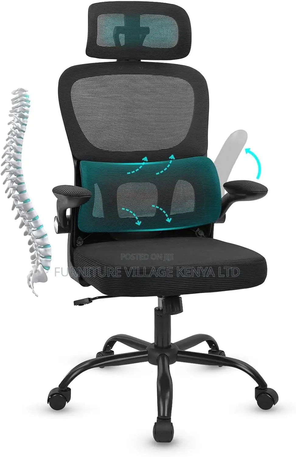 Ergonomic Office Desk Chair With Adjustable Headrest