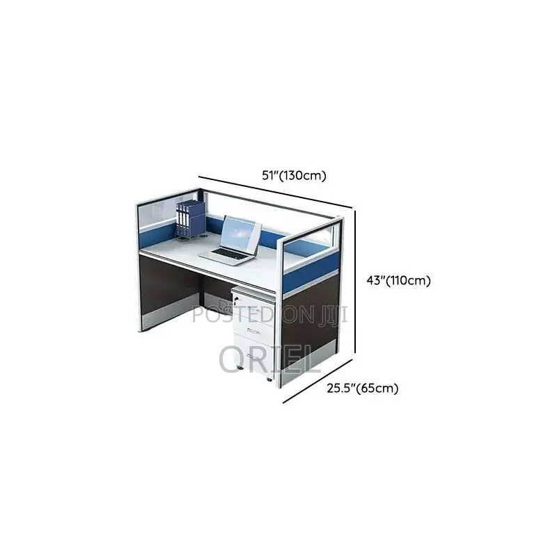 Office Worksatation : 1-Way Office Workstation With Privacy Panels