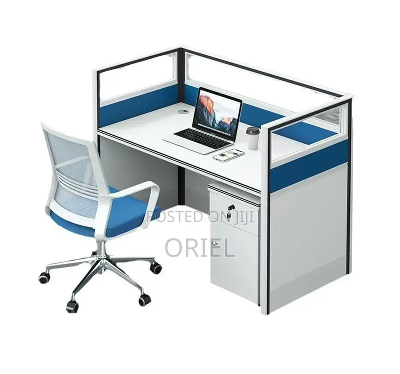 Office Worksatation : 1-Way Office Workstation With Privacy Panels