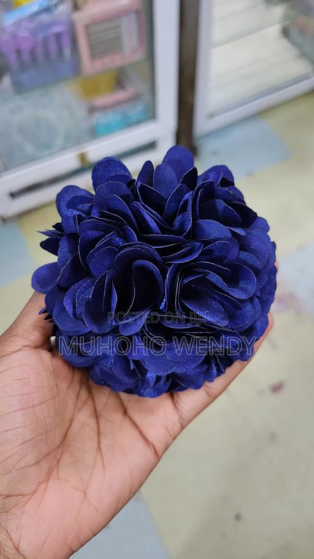 Navy Blue Flower Clip - main view