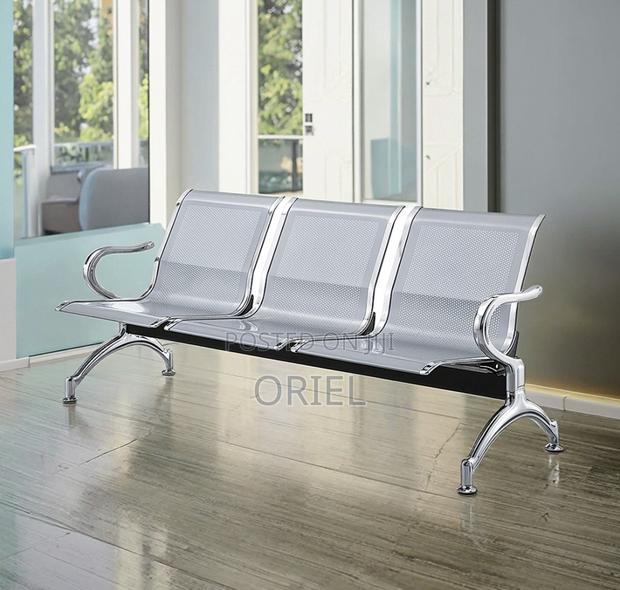 Modern Office Bench : 3-Seater Steel Waiting Bench - thumbnail 2