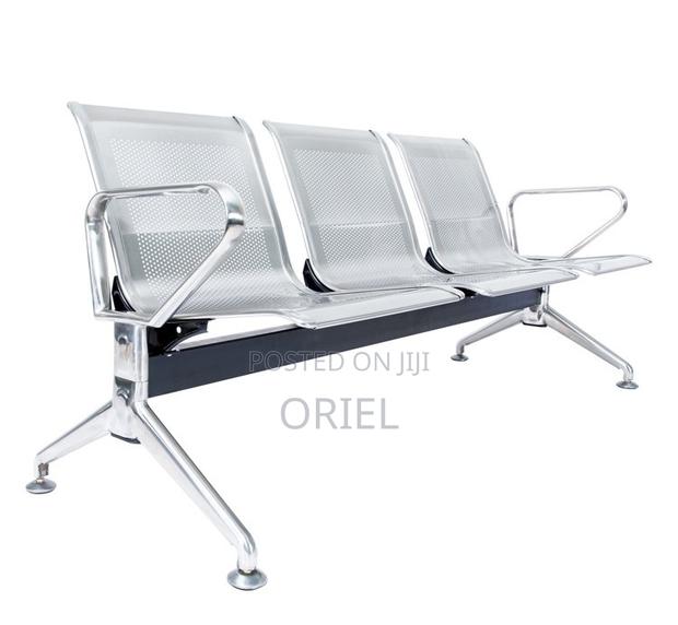 Modern Office Bench : 3-Seater Steel Waiting Bench - thumbnail 5