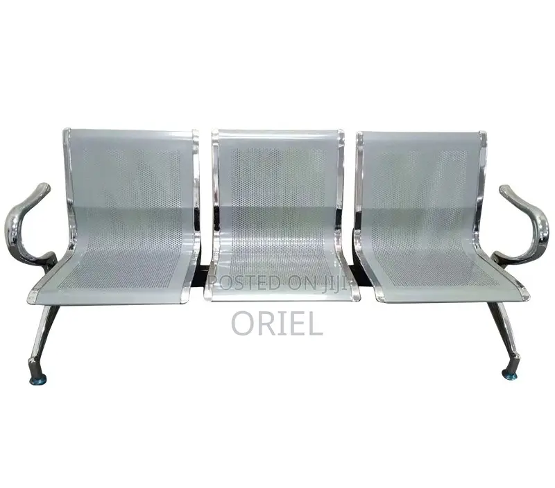 Modern Office Bench : 3-Seater Steel Waiting Bench