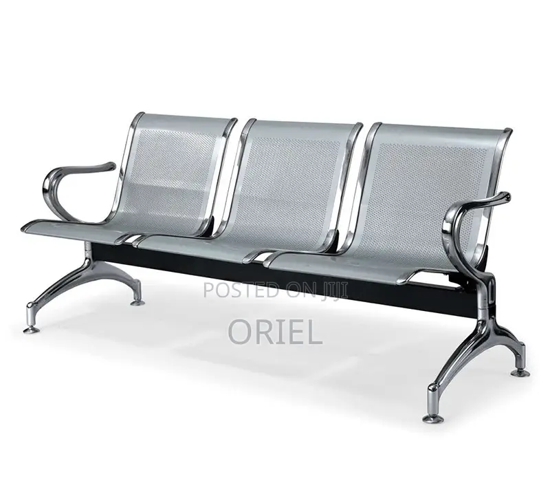 Modern Office Bench : 3-Seater Steel Waiting Bench