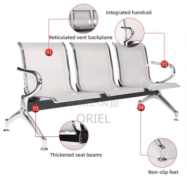 Modern Office Bench : 3-Seater Steel Waiting Bench - thumbnail 12