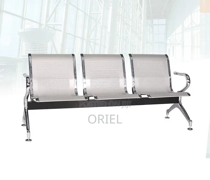 Modern Office Bench : 3-Seater Steel Waiting Bench