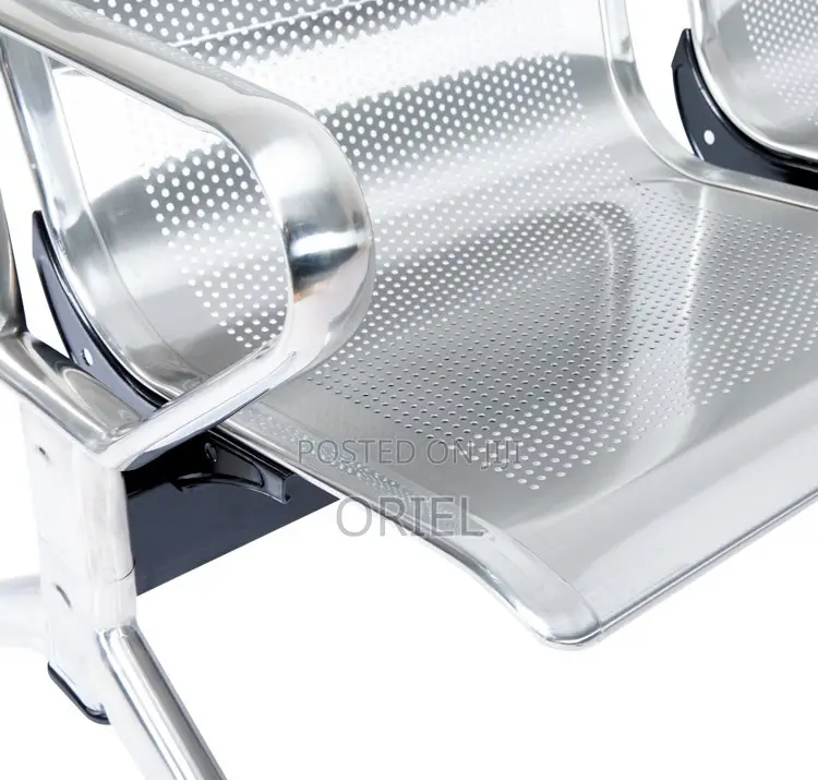 Modern Office Bench : 3-Seater Steel Waiting Bench