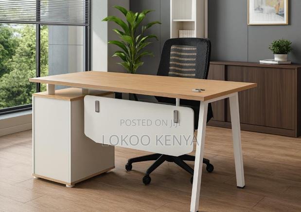 Office Desk; 1.4 M Imported Brown Executive Home Office Desk