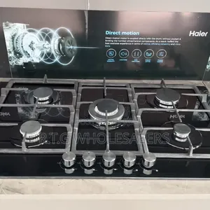 Haier Premium 5‐Burner Gas Hob Hob‐S775b – 75 Cm Black Glass