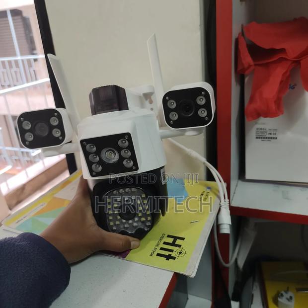 Triple Lens With Siren CCTV Camera 4g/Wifi Enabled