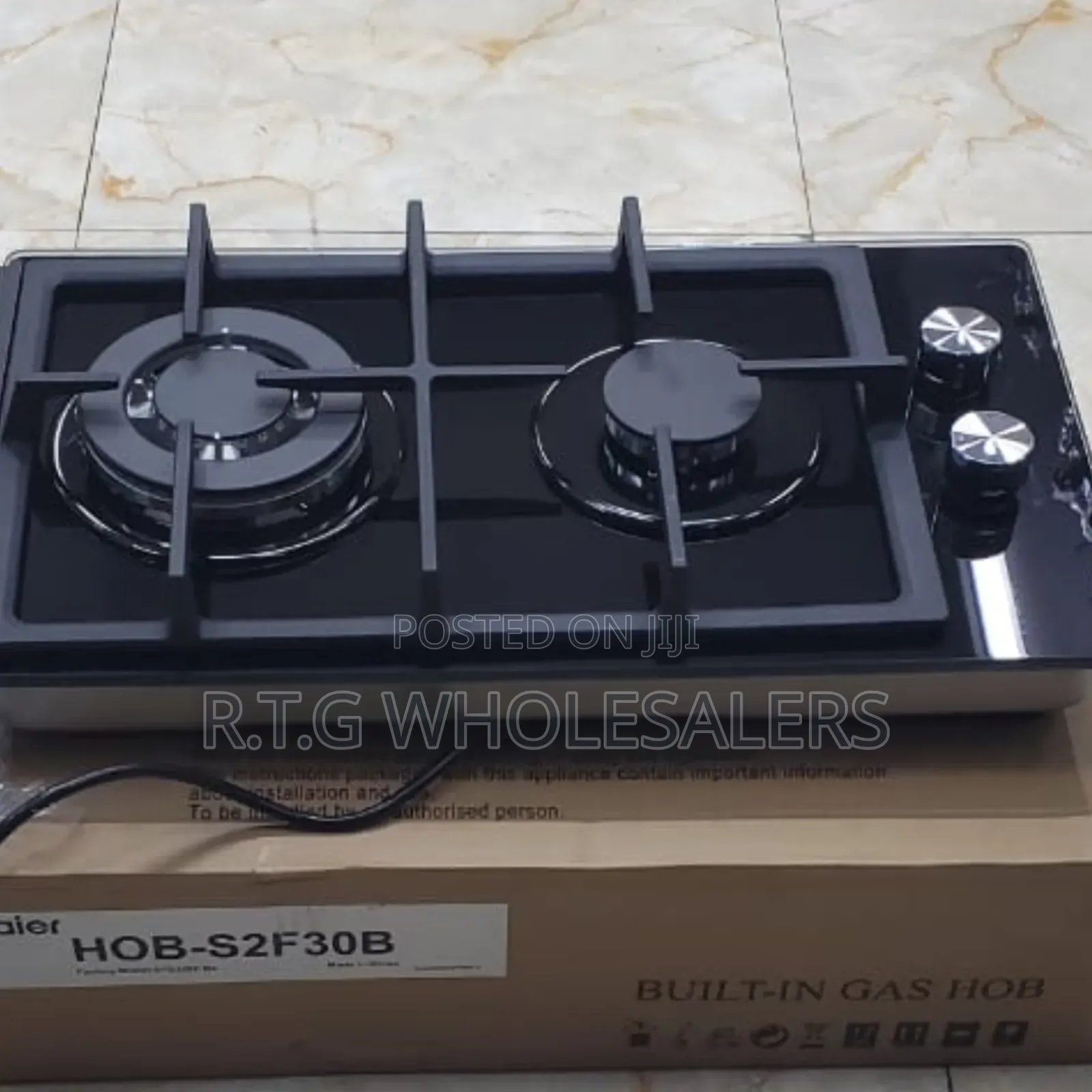 Haier Inbuilt Glass Gas Hob 2 Burners + Powerful Wok Burner