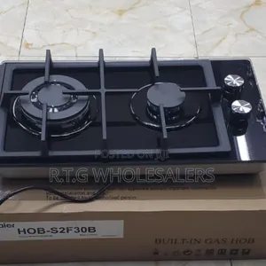 Haier Inbuilt Glass Gas Hob 2 Burners + Powerful Wok Burner