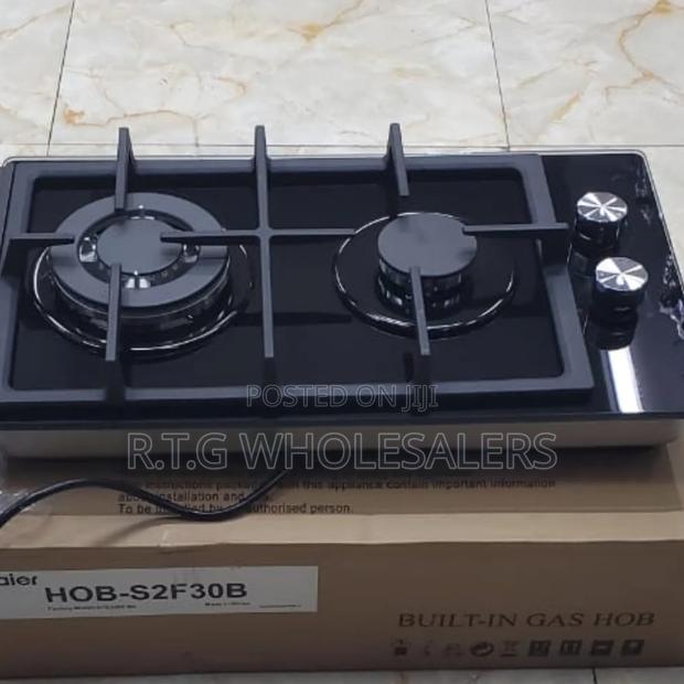 Haier Inbuilt Glass Gas Hob 2 Burners + Powerful Wok Burner
