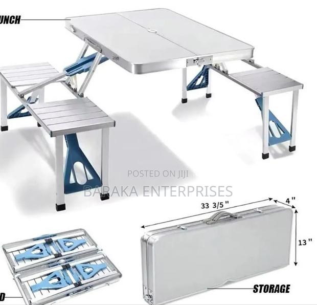 Outdoor Portable Picnic Camping Chair and Table Set With 4 Seats