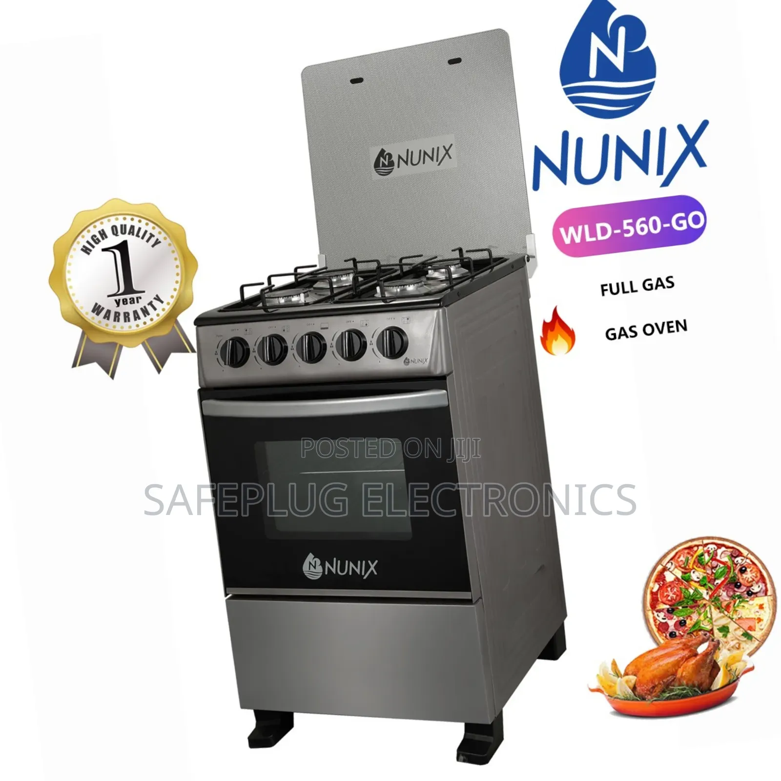 Nunix Full Gas Cooker 50x55cm Standing Cooker, Brand New Model!