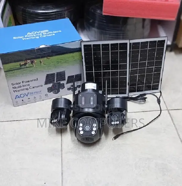 Easy to Install 12mp 4g PTZ Rotating Triple Lens Solar Camera