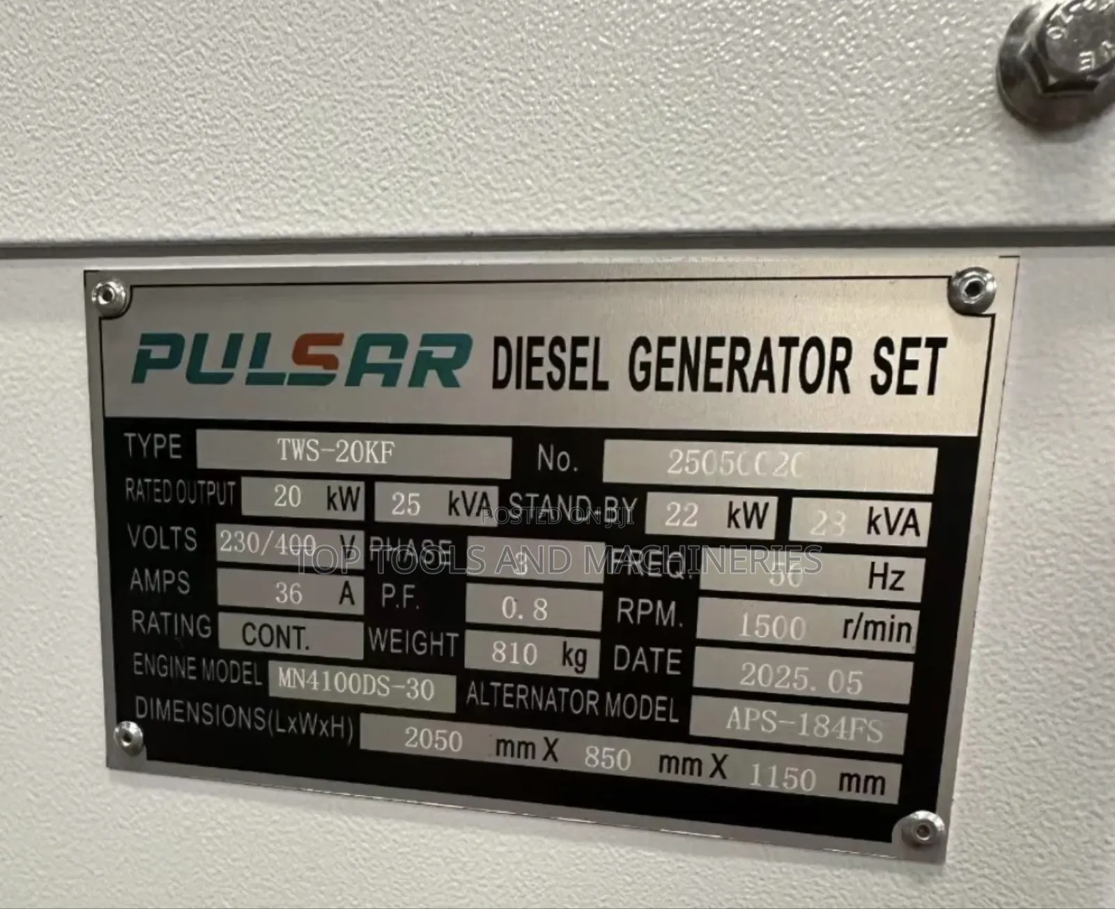 Pulsar /28kva(Water Cooled)Silent Diesel Generator + Ats(4piston)