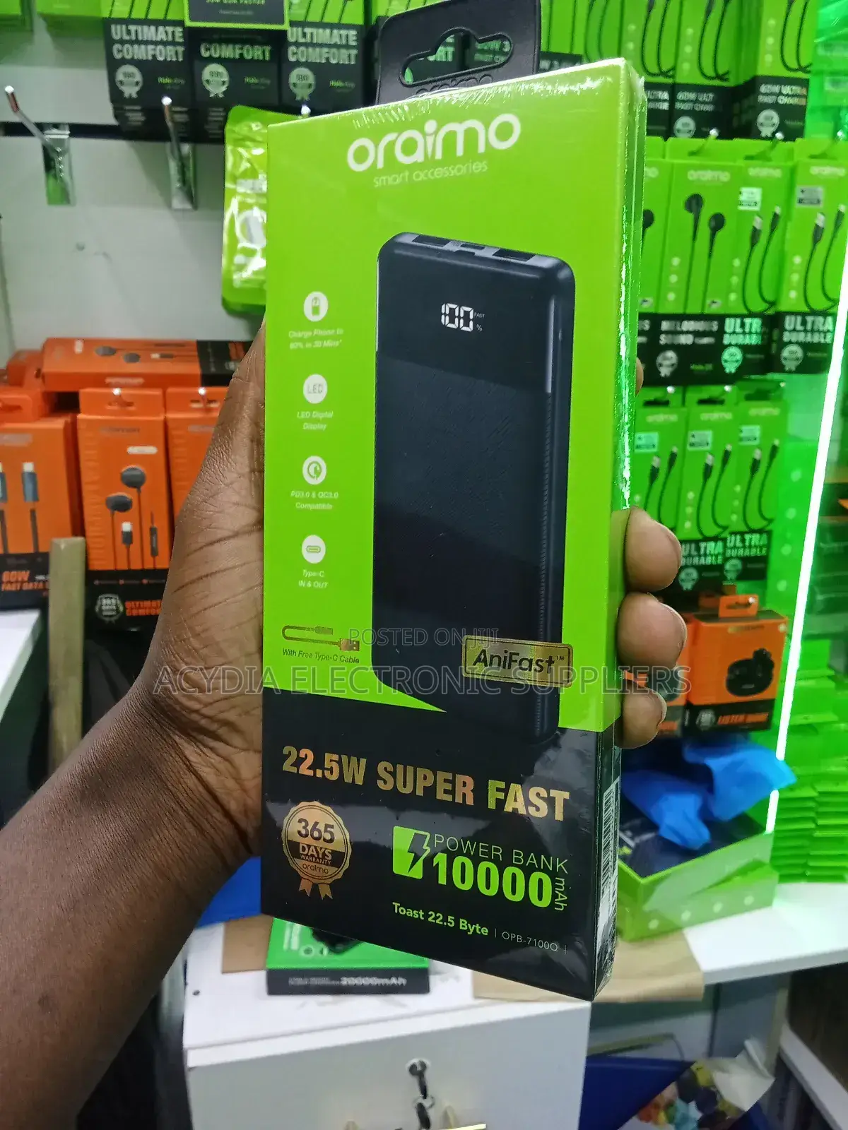 Oraimo Toast 22.5 Byte 10000mah 22.5w Super Fast Charging Power Bank