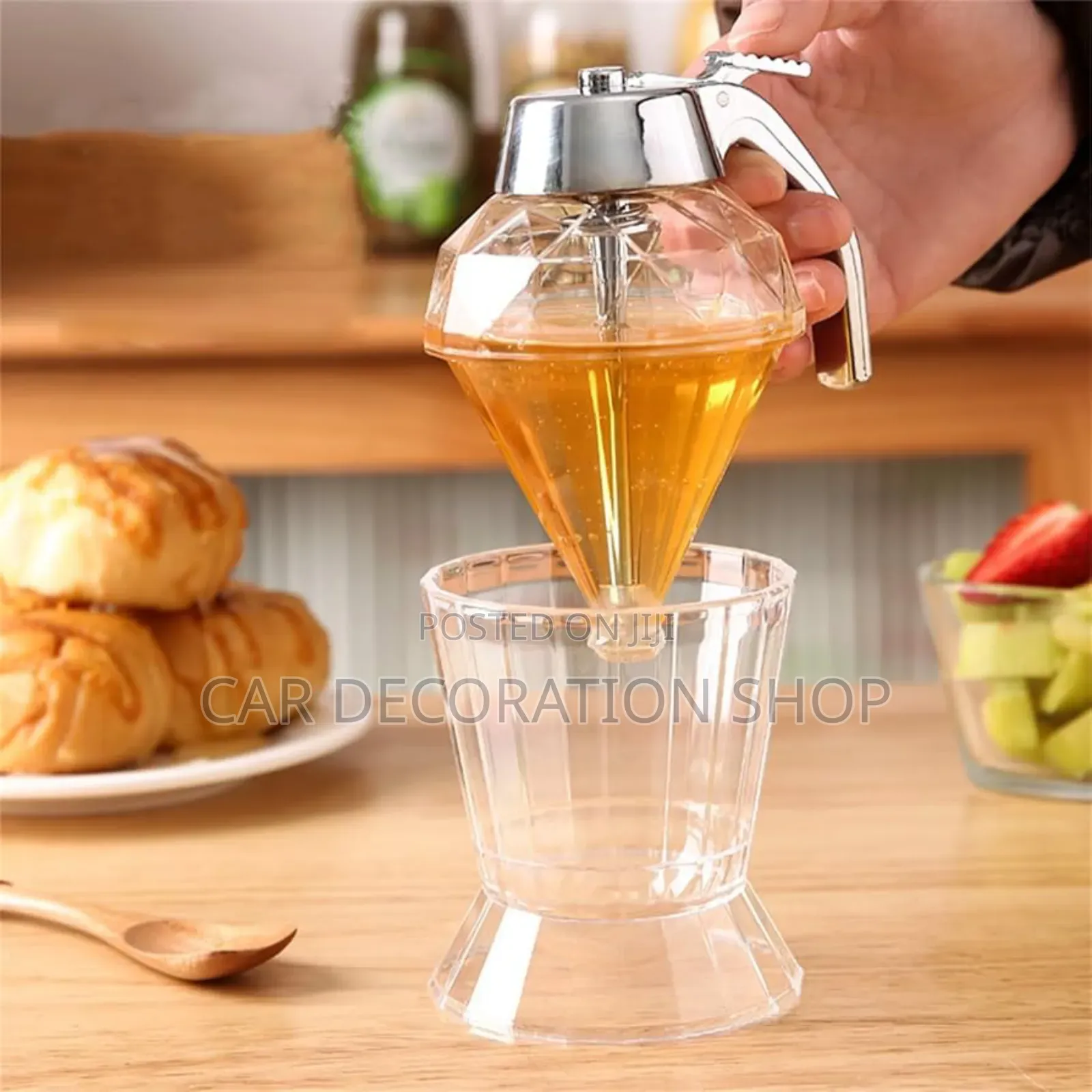 Acrylic Diamond Shaped Honey Dispenser 200ml