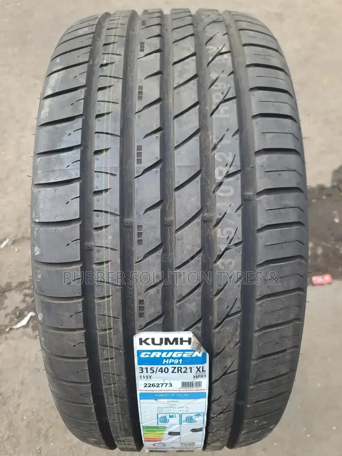 315 /40 R21 Kumho Tyres 115y X/L Crugen Hp91 Made in Korea