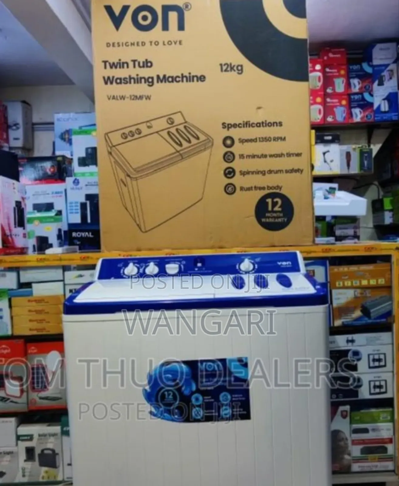 Brand New Von 13 Kg Twin Tub Washing Machine