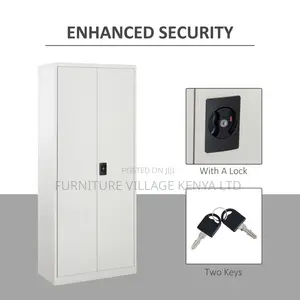 Filing Cabinet Storage Unit 2 Doors 5 Compartments Adjustable Shelf