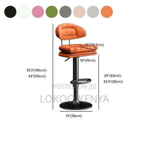 Barstool; Modern Swivel-Adjustable Counter Height Barstool - thumbnail 3