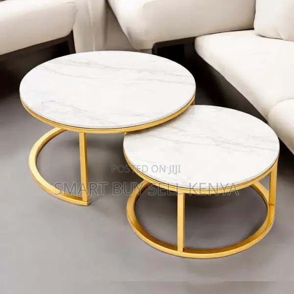 Designer Round Marble Nesting Tables for Living Room and Lounge
