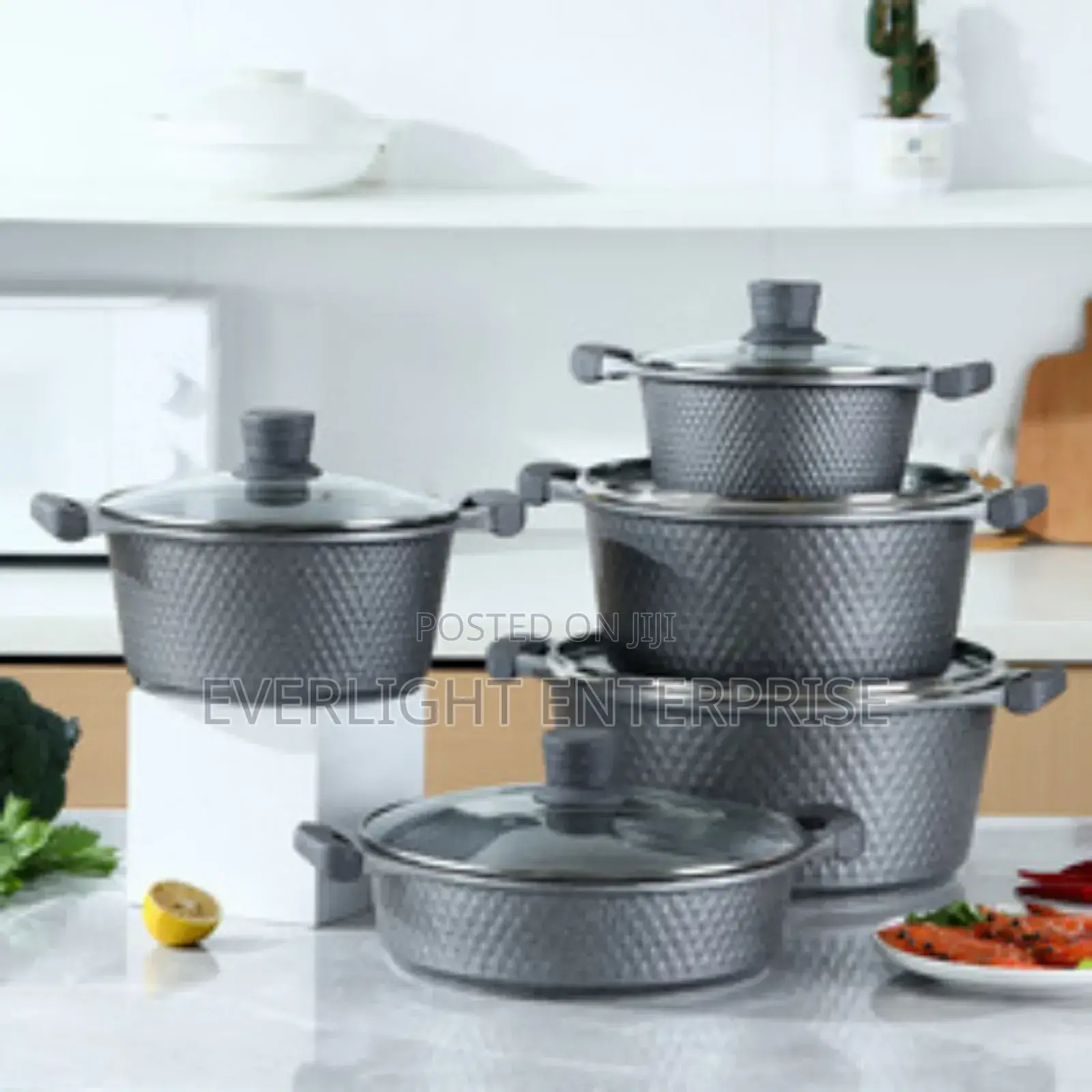 Lucky Rain 10pc Cookware Set Nonstick Granite Sufuria Set