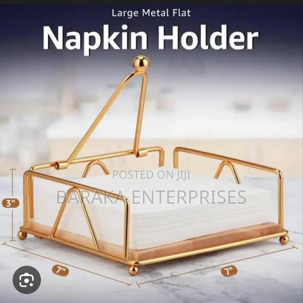 Bamboo Base Metallic Serviet Holder in Gold or Black