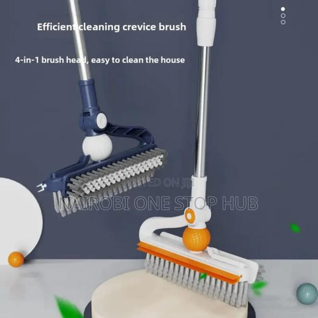 3-in-1 Floor Scrubbing v-Shaped Brush, Broom Squeegee