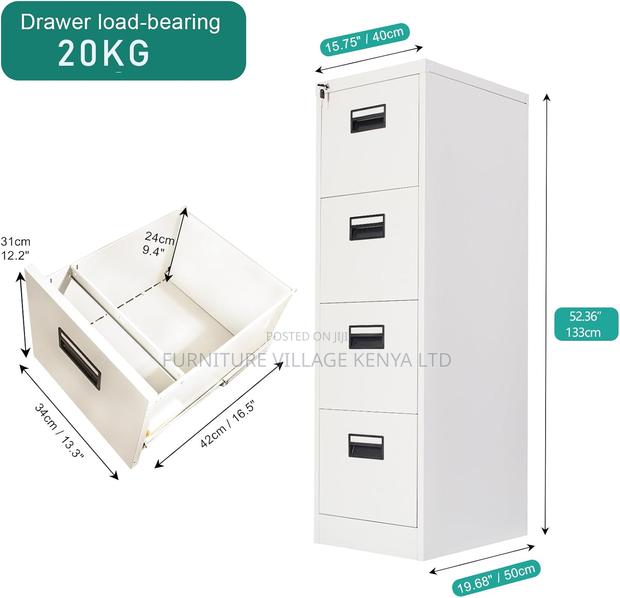 Filing Cabinets| Lockable Cabinets| 4 Drawers Metal Cabinet - thumbnail 6