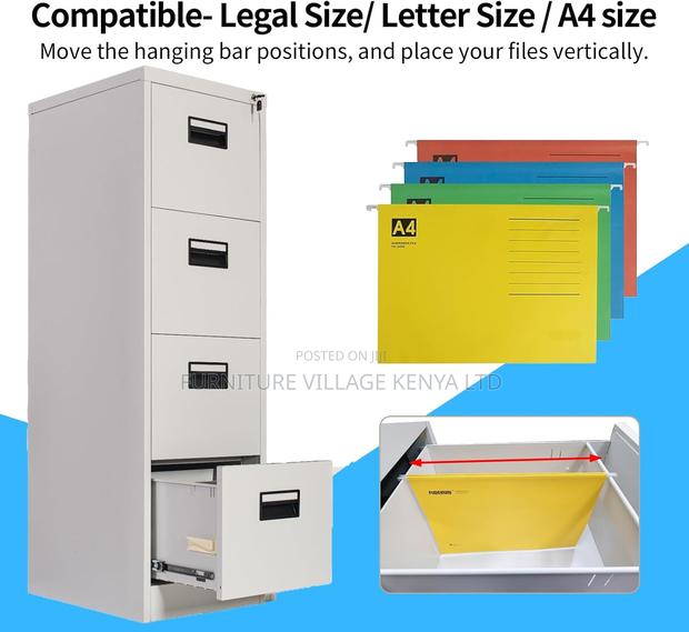 Filing Cabinets| Lockable Cabinets| 4 Drawers Metal Cabinet - thumbnail 4
