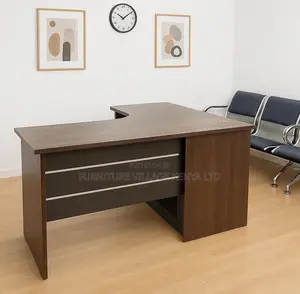 Staff Office Desks: 1.4 Meters Curved Corporate Table With Drawers