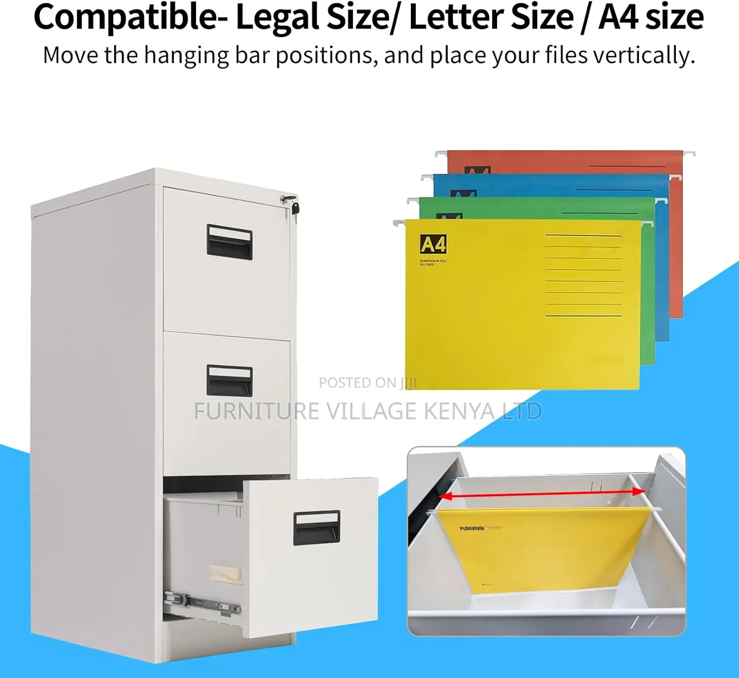 Filing Cabinets - Lockable Cabinets| 3 Drawers Metal Cabinet