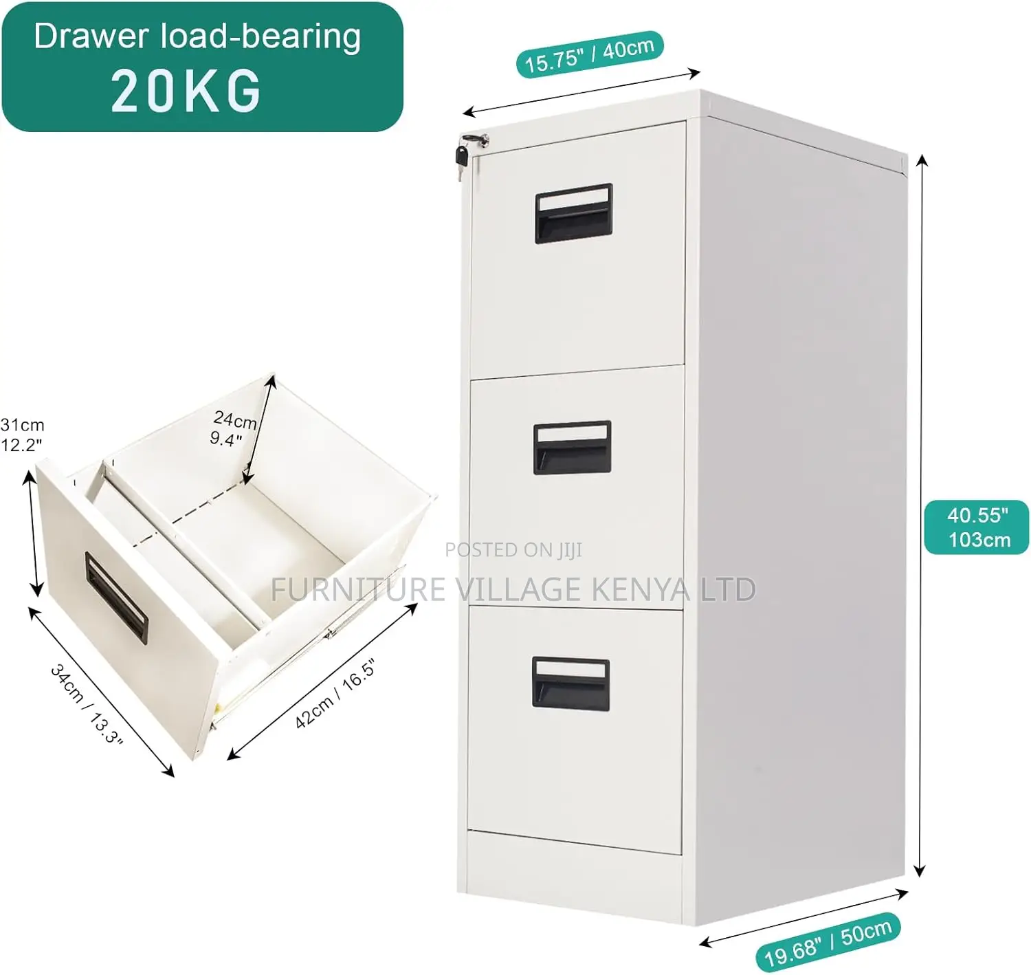 Filing Cabinets - Lockable Cabinets| 3 Drawers Metal Cabinet