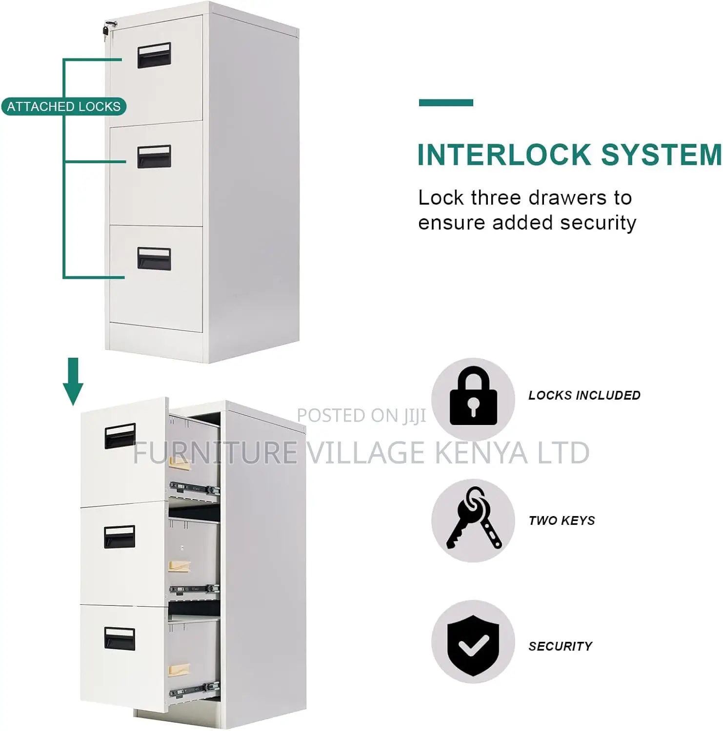 Filing Cabinets - Lockable Cabinets| 3 Drawers Metal Cabinet