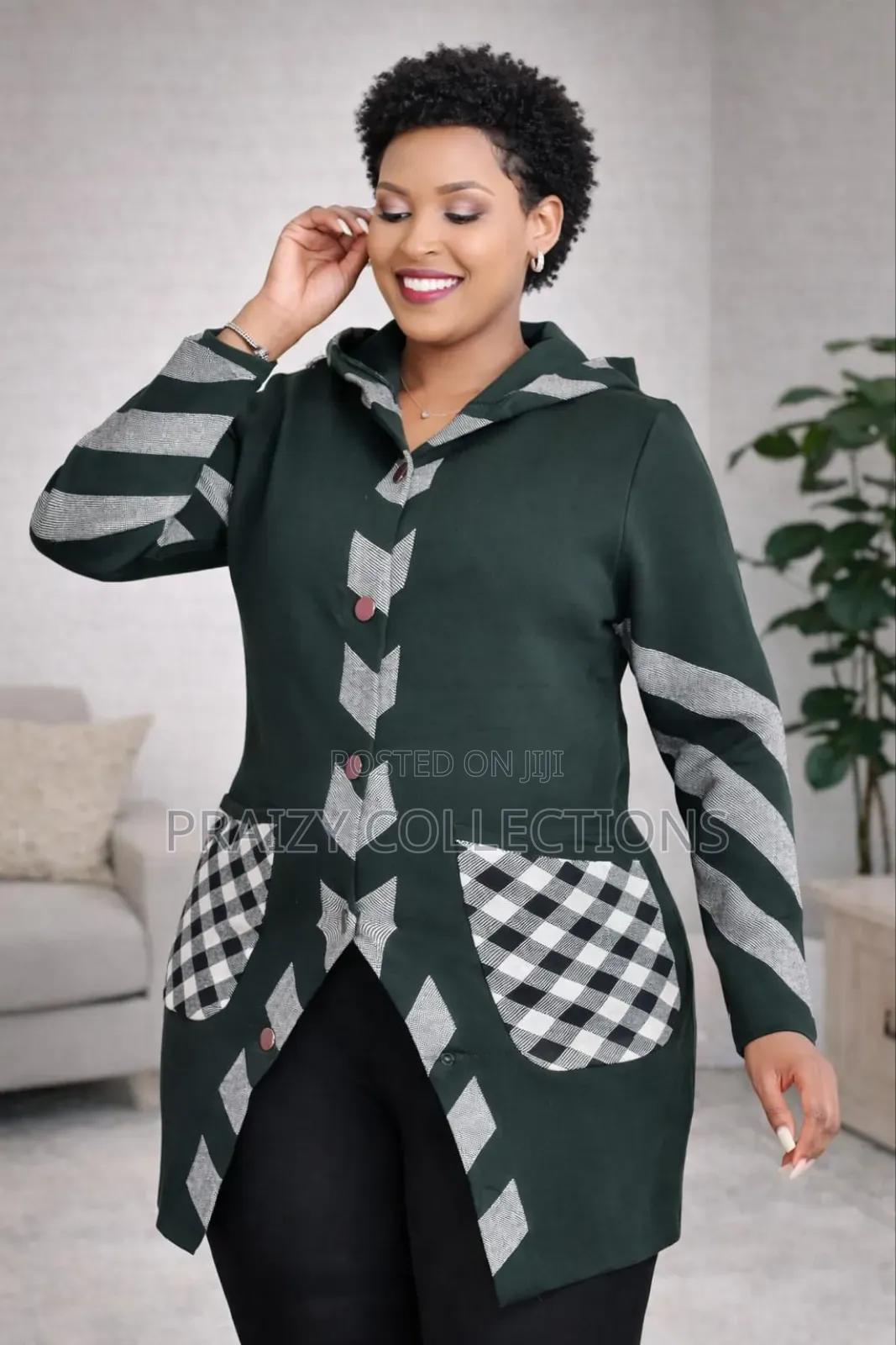 High Quality Stretch Sweater With a Hoodie