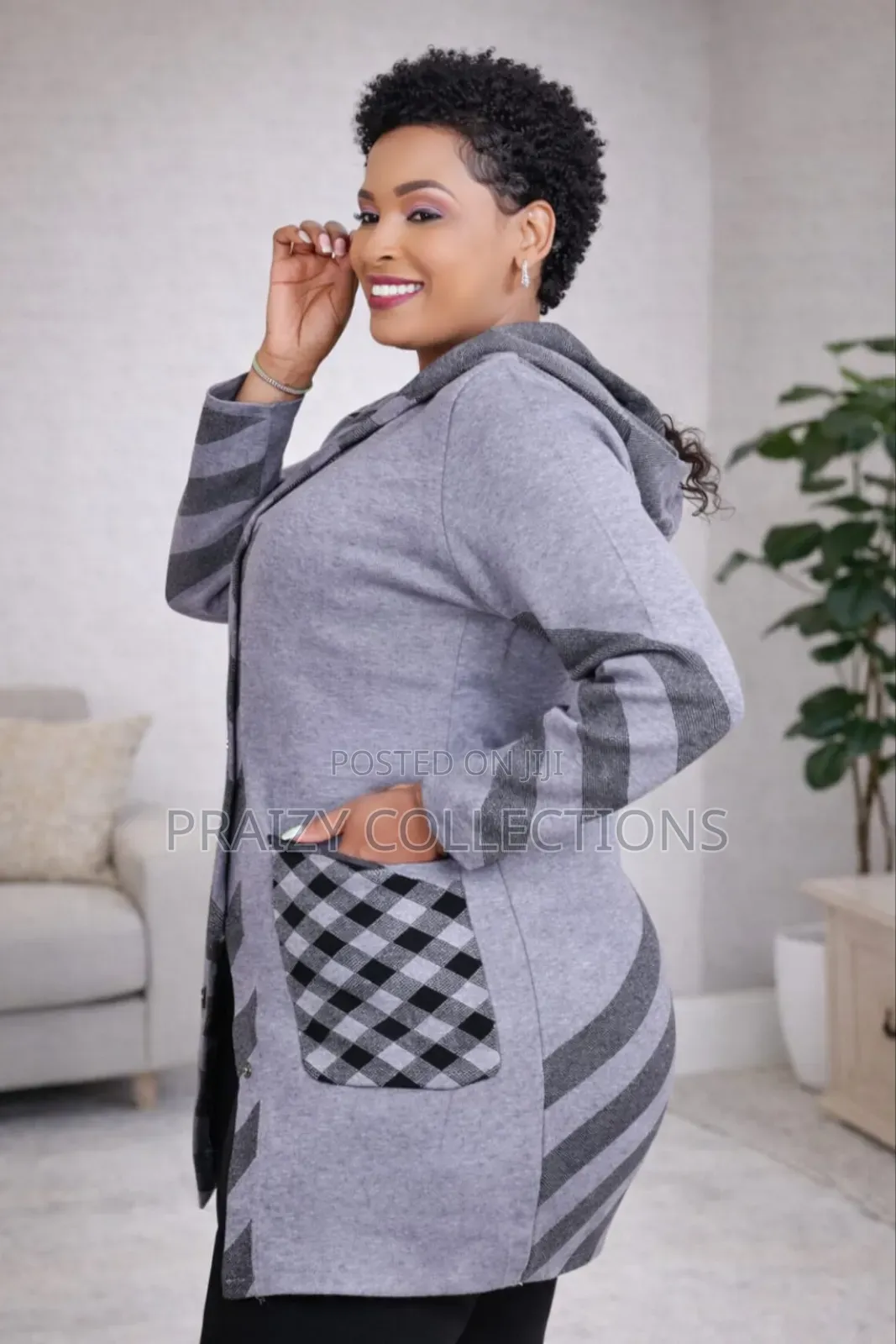 High Quality Stretch Sweater With a Hoodie